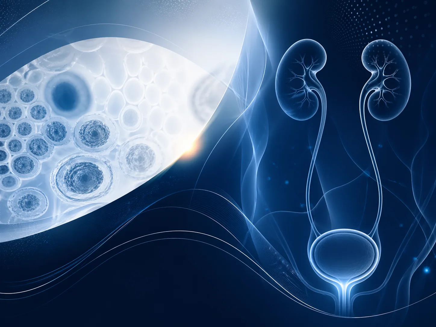 Visual médico abstracto de urooncología.